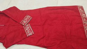 Elegant Red Embroidered Kurta women