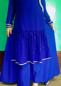 Royal Blue Embellished Anarkali Suit