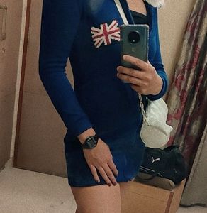 Blue Zip-Up Jacket with Faux Fur Collar