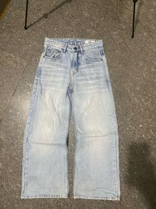 💯 H&amp;m Light Wash Wide Leg baggy Jeans