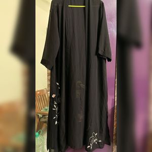 Elegant Black Embroidered  Shrug