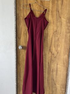 Maroon Maxi Dress slit dres