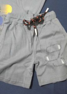 Boys Grey Graphic T-Shirt and Shorts Set