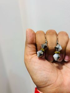 Stylish Beaded Drop Earrings - Unique Ivory