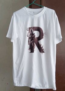White T-Shirt with Lord Shiva Graphic