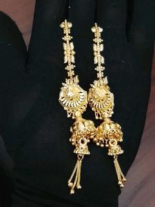 Exquisite Gold Jhumka Earrings