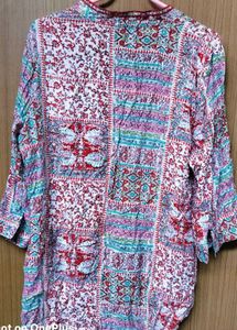 Bohemian Patchwork Print Tunic Top