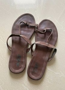 Brown Leather Thong Sandals