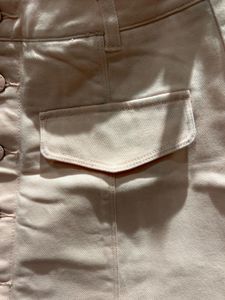 Blush Button-Front Denim Skirt