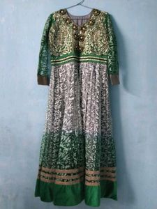 Beautiful Green Ombre Ethnic Gown