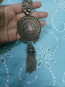 oxidized silver chain necklace