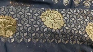 Elegant Grey Kurta Set with Gold Embroidery