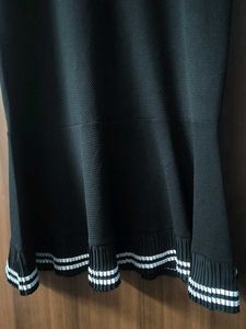 Black Short Sleeve Flared Dress