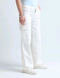 SALE💥Denim White Cargo Pants