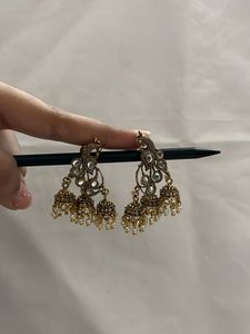 Peacock Jhumka Earrings
