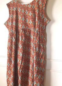 Ikkat Pattern Embroidered real mirror work