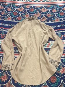 Designer Button-Up Shirt with Logo Detail