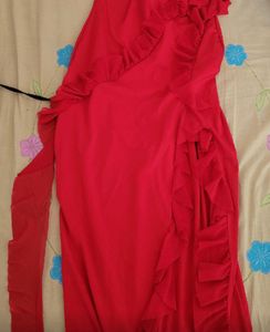 Stunning Red Ruffle Bodycon Dress