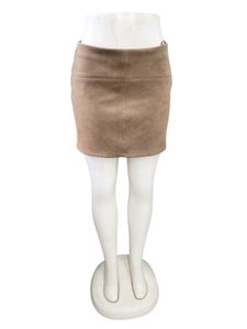 Tan Suede Mini Skirt Free Size Fir For 32 To 36