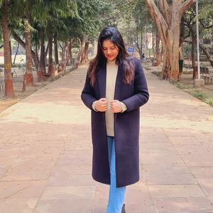 Black Overcoat With Side Pockets
