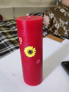 Decorative scented Red Pillar Candle
