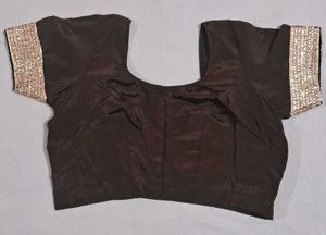 Elegant Brown Silk Saree with Golden Border