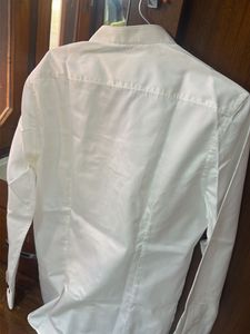 Classic White Mandarin Collar Shirt