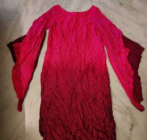 Ombre Silk Kurti with Designer Sleeves
