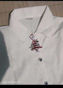 Stylish White Kurta with Black Embroidery