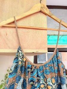 Boho Print Maxi Dress with Straps