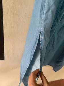 Denim Maxi Shirt Dress