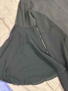 Chic Black Bell Sleeve Top