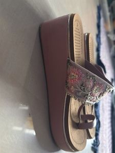 Embroidered Pink Sandals