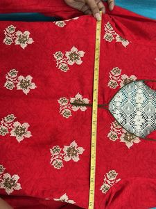 Red Floral Print Kurta