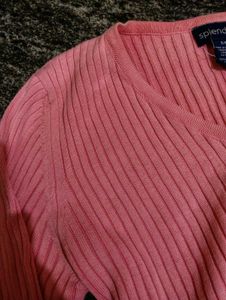 Pink  V-Neck Top