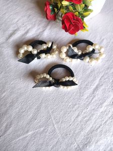 Pearl Bow Rubber Bands