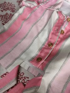 Baby Divas Girl Pink Striped Co-ord Set