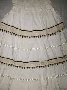 White Peasant Style Dress