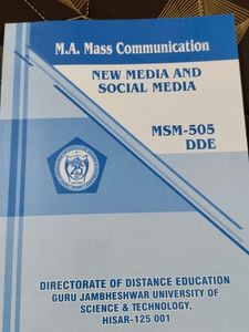 M.A. Mass Communication - New Media