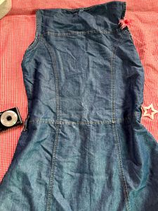 Blue Denim Sleeveless Dress