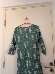 Green Printed Kurta