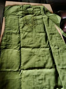 Olive Green Embroidered Kurta