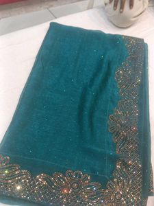 Sparkling Teal Saree
