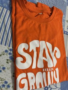 Orange "Stay Groovy" Graphic T-Shirt