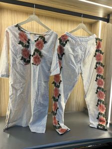 Embroidered Kurta and Pants Set