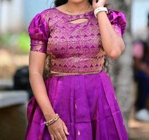 Beautiful Purple pure  Silk skirt and blouse