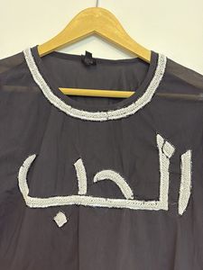 Black MESH Tee with Silver Detail