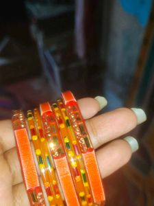 Vibrant Orange Bangles Set