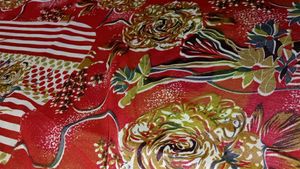 "Crimson Blooms: A Red Floral Print Saree 🌹🌼💃"