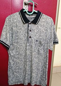 Men's Grey Patterned Polo Shirt